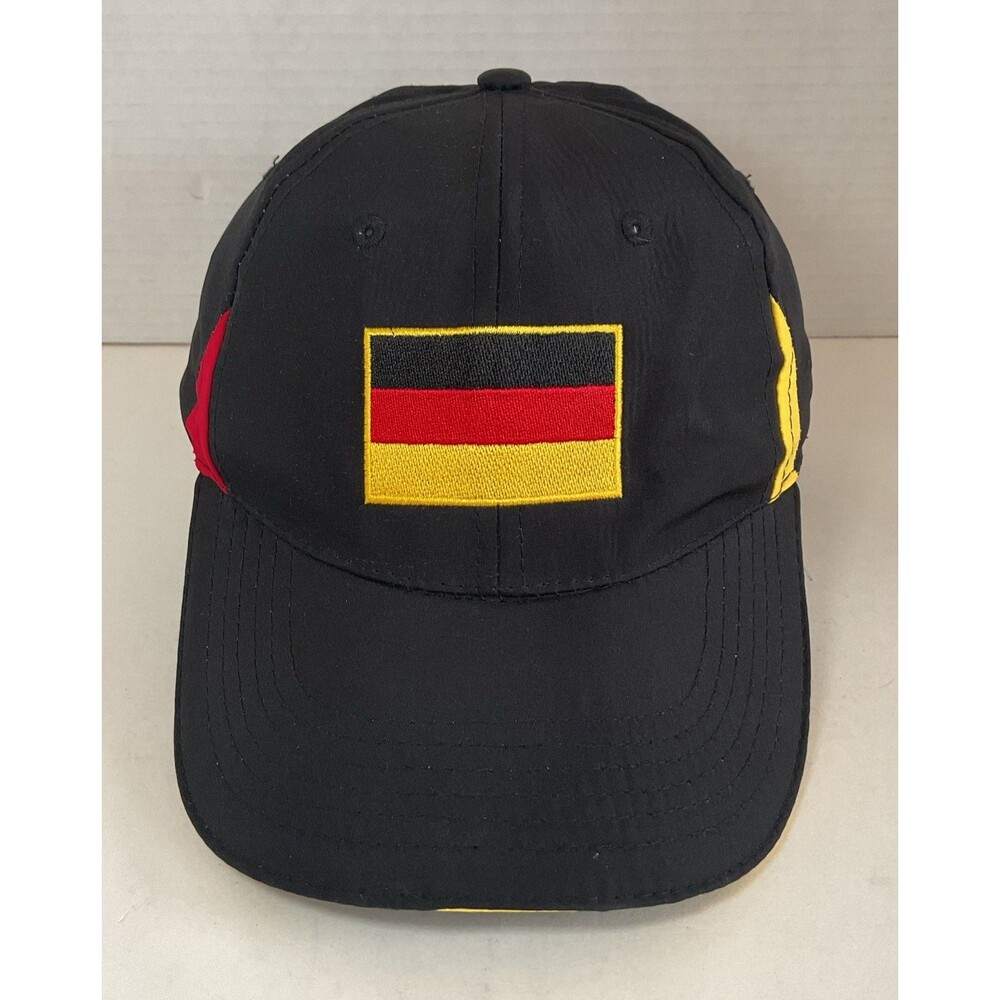 DEUTSCHLAND - Hat Cap Red Black Adjustable German Flag - One Size